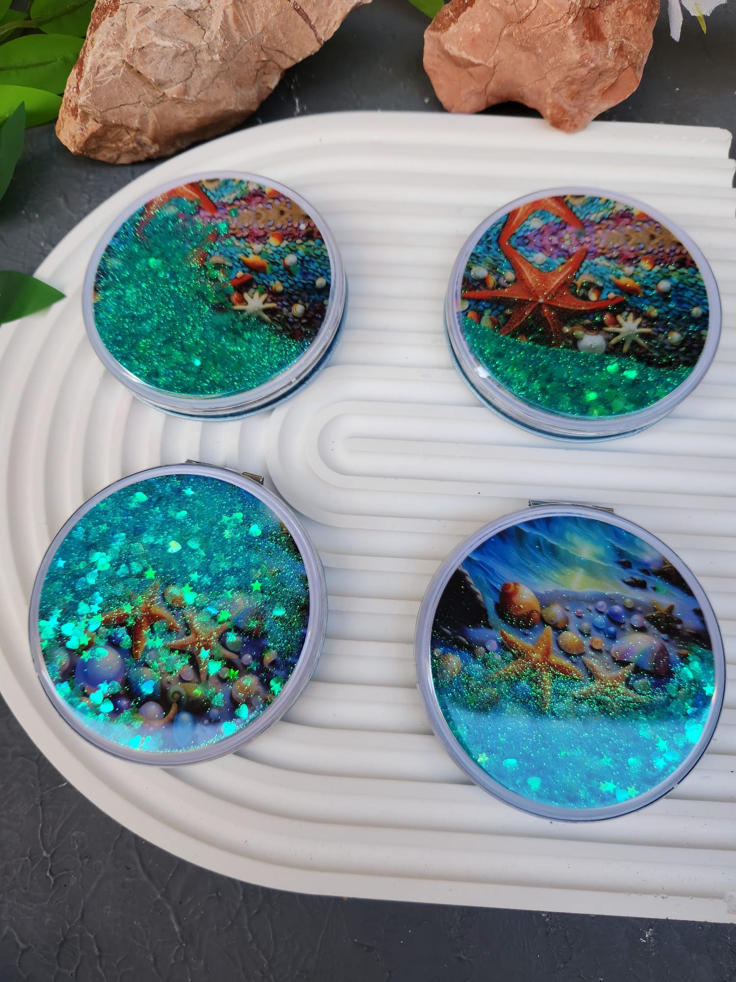 Deniz Kabuğu Pırıltılı Ayna