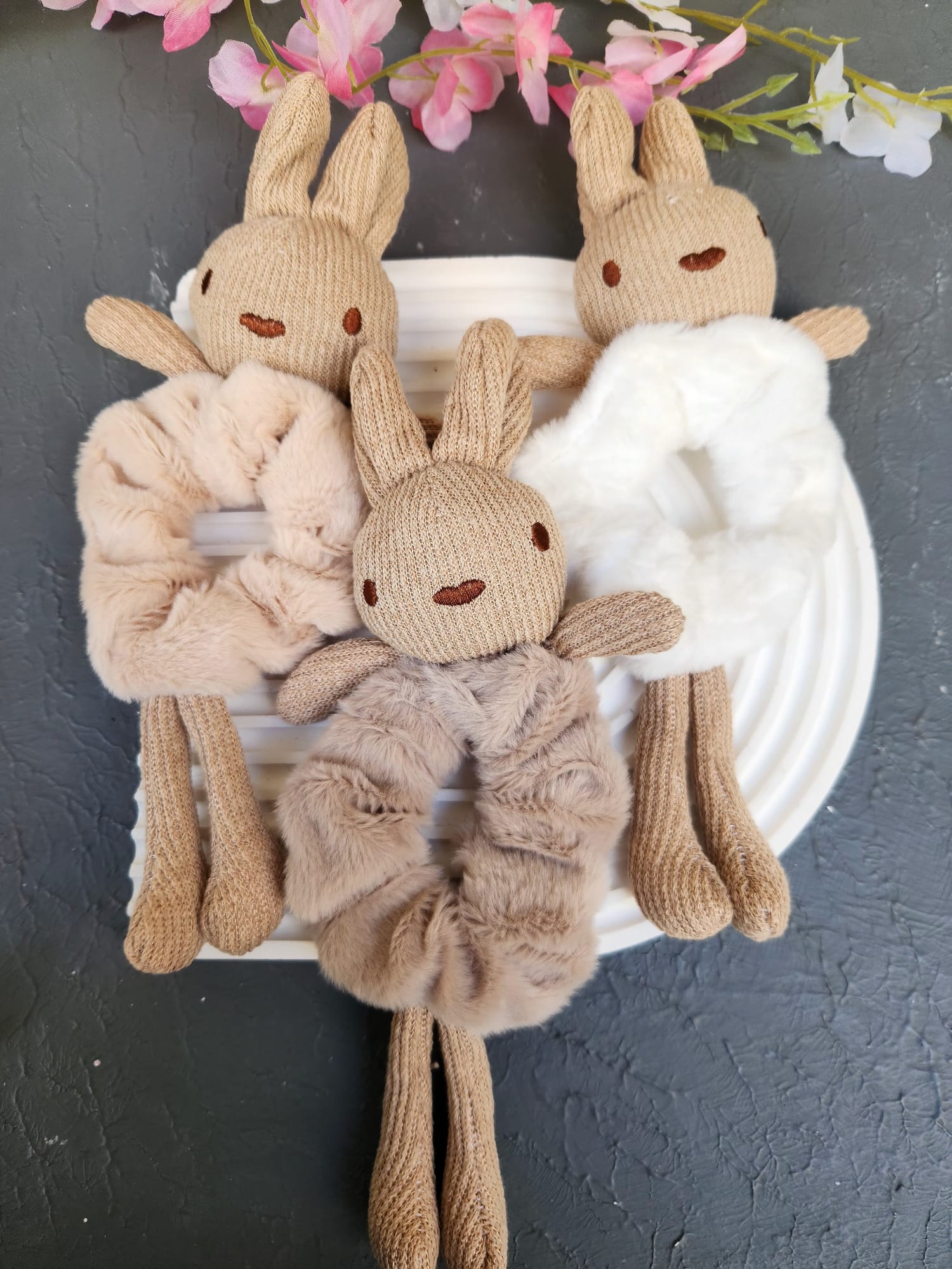 Tavşan Örgü Peluş Lastik Toka